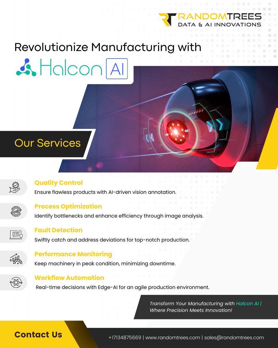 Elevate manufacturing with Halcon AI! Unlock GenAI vision for quality control, process optimization, fault detection, and workflow automation. Precision meets innovation at Halcon AI. Visit halcon.ai 🚀

#ManufacturingInnovation #AIinIndustry