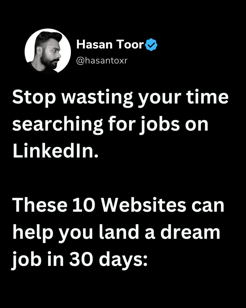 Stop wasting your time searching for jobs on LinkedIn. These 10 Websites can help you land a dream job in 30 days: