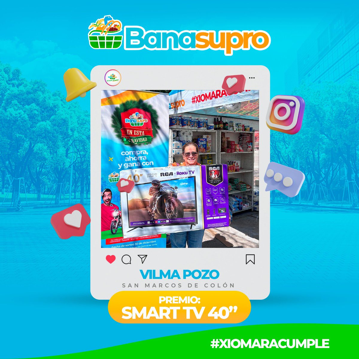 ¡Felicidades a los ganadores de la rifa de los televisores Smart  TV! 

Aquí los afortunados. 

Te invitamos a estar pendientes de nuestras redes sociales para que puedas participar en futuras promociones.

#XiomaraCumple
