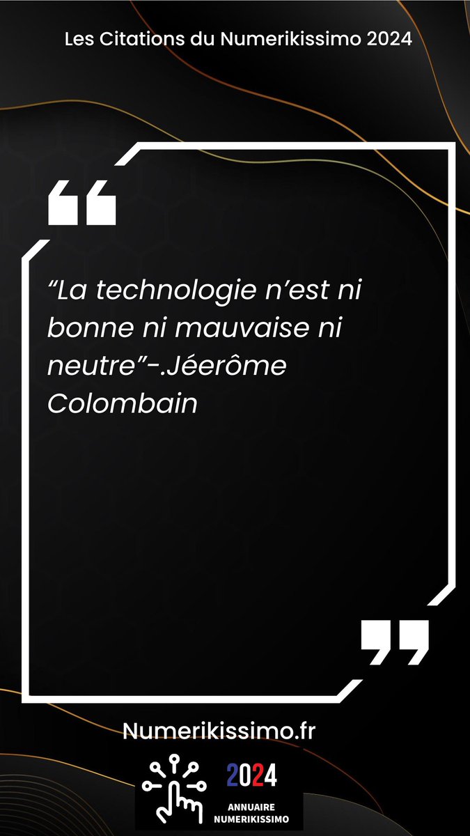 Les Citations des acteurs du digital francophone listés dans le numerikissimo.fr 2024 ! N°37 / 110 : Jéerôme Colombain #citations #numérique #Digital Via @davidfayon, @ygourven et @emiliemarquois