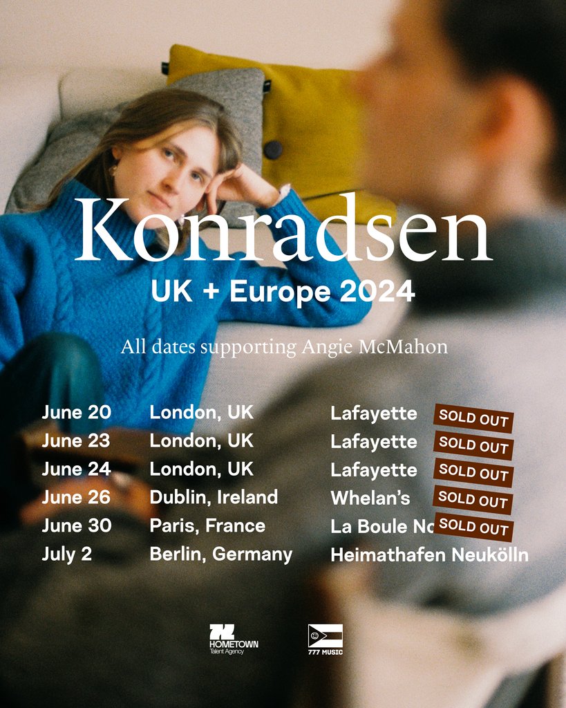 Konradsen will be supporting <a href="/angie_mcmahon/">Angie McMahon</a> on select UK + EU dates this summer ✨