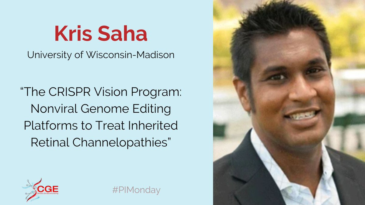 Kris Saha (@sahakris) and his team are using novel genome editing platforms to treat inherited retinal disorders, such as Best Disease and Leber Congenital Amaurosis. #PIMonday 
scge.mcw.edu/phase-2-ind-en…