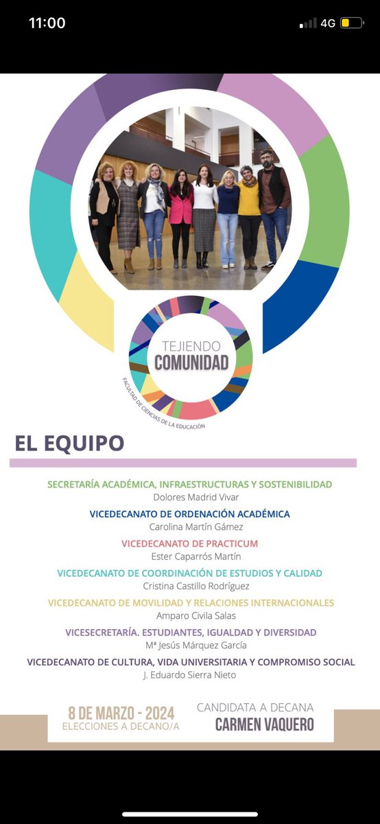 edukrator's tweet photo. Hemos comenzado una apasionante semana electoral en @Educacion_UMA acompañando a #CandidataCarmenVaquero Seguimos compartiendo el programa y dando a conocer ntro equipo https://t.co/BqlW1DAx8M