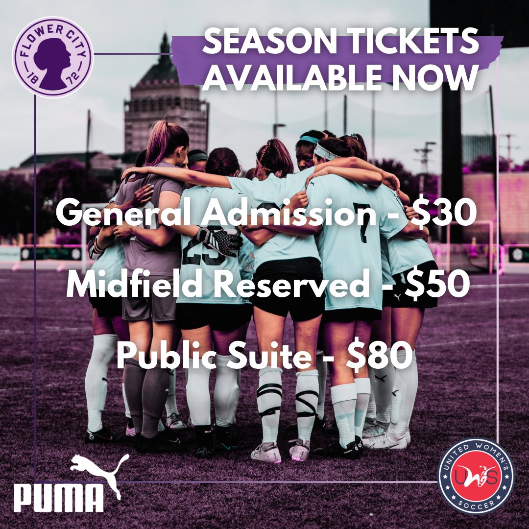 Season tickets for the 2024 season are on sale now! Head to tickets.flowercityunion.com to secure yours. 

If you are interested in a Flower City Union/Flower City 1872 bundle, family packages, or any other questions, email tickets@flowercityunion.com!

#flowercity1872 #rochesterny