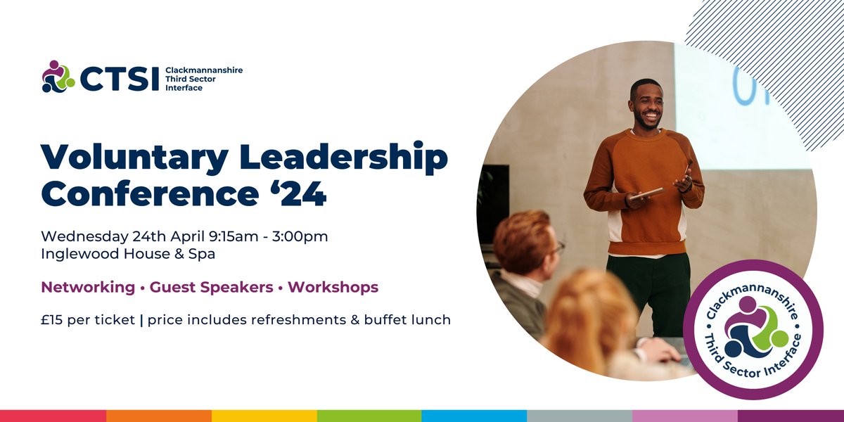Clacks Third Sector Interface (@clacksctsi) on Twitter photo Calling all #Trustees & #ThirdSector leadership teams! 📢📢📢
Join us for our 2024 Voluntary Leadership Conference at <a href="/Inglewood_House/">Inglewood House</a> & Spa on the 24th of April for a day of learning and networking. 💬
Book your place here: bit.ly/49wXiJU
#CTSIconf24 Calling all #Trustees & #ThirdSector leadership teams! 📢📢📢
Join us for our 2024 Voluntary Leadership Conference at <a href="/Inglewood_House/">Inglewood House</a> & Spa on the 24th of April for a day of learning and networking. 💬
Book your place here: bit.ly/49wXiJU
#CTSIconf24