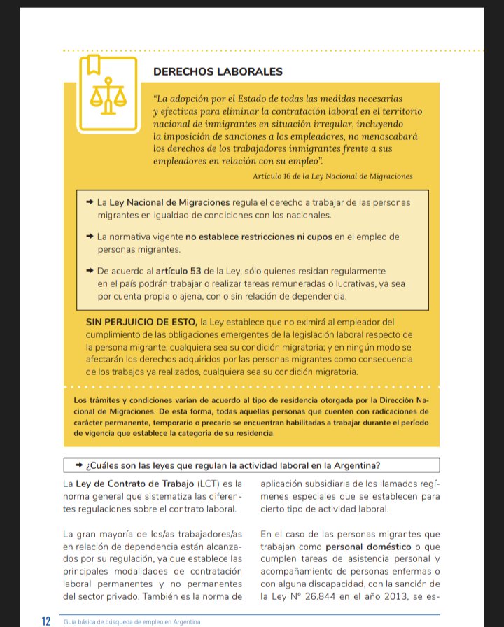 AgustinaBordig1's tweet photo. Esta guía ayuda a armar un CV de acuerdo a lo que pueden solicitar las empresas en Argentina, además de tener muchos otros datos
útiles. Entre ellos, qué derechos asisten a las personas trabajadoras migrantes en Argentina. https://t.co/558Vwt7Yxp