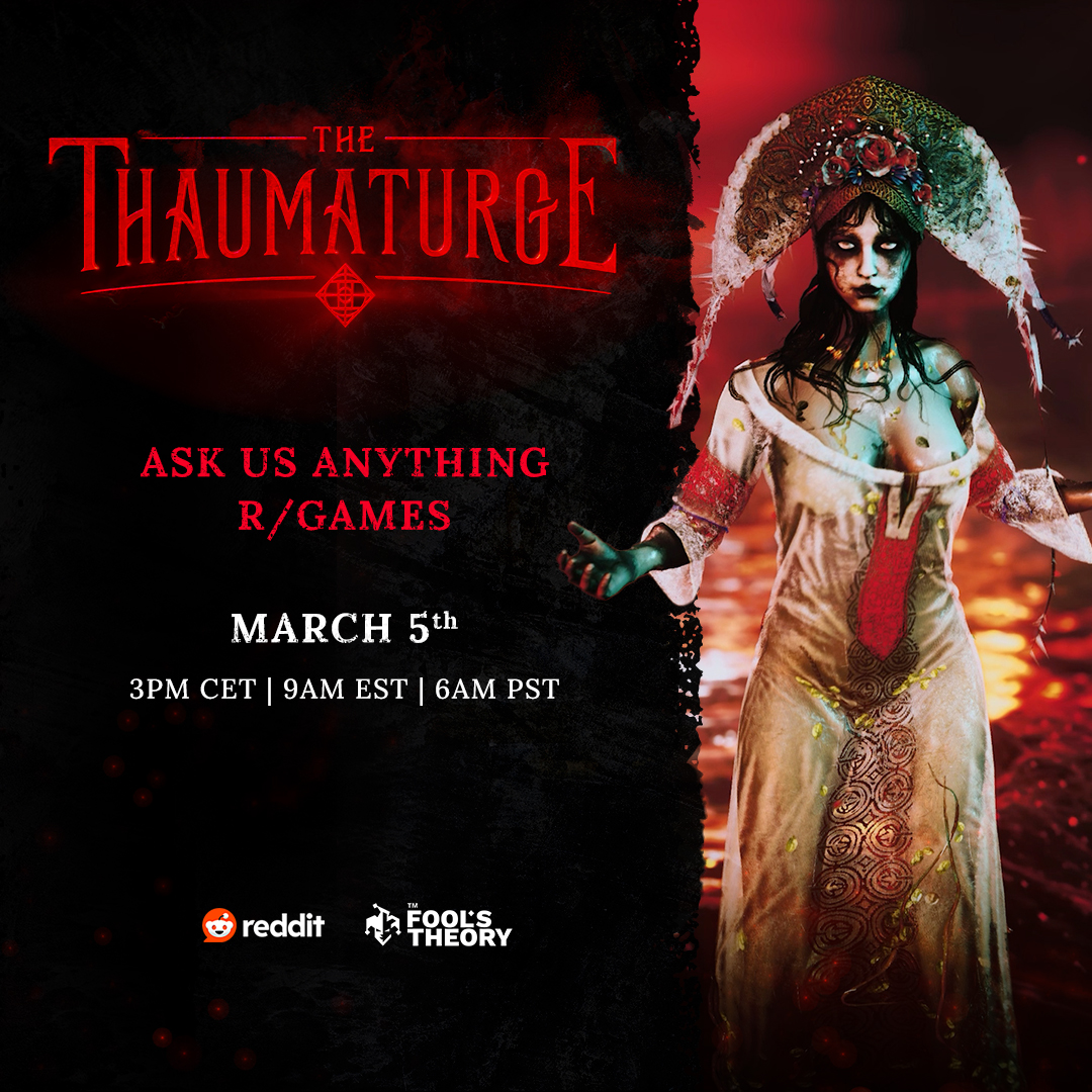 Tomorrow, to celebrate the release of #TheThaumaturge the devs <a href="/Fools_Theory/">Fool's Theory</a> are running an AMA on r/games! You’ll have a chance to ask about anything, so make sure you won’t miss it.
See you tomorrow at 3PM CET 👋