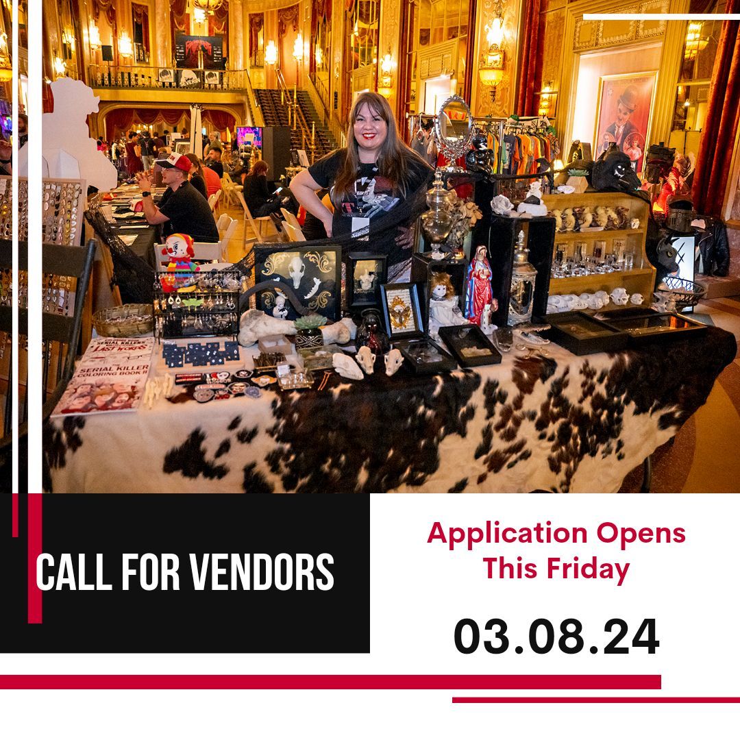 Attention, small business owners! Would you like to vend at our event?  Applications for Eerie Horror Fest '24 are opening March 6th on our website!

Stay tuned for more updates, we'll be posting links 👻