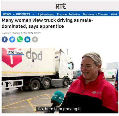 apprenticesIrl's tweet photo. Another successful #LogisticsWeek complete showing the endless #GenerationApprenticeship #career opportunities in #Logistics & #SupplyChain👏Meet Sorcha @CommDriver1 apprentice @dpdireland sharing what it's like working as a female in the industry & why more women should join it. https://t.co/n9QJWWfDAp