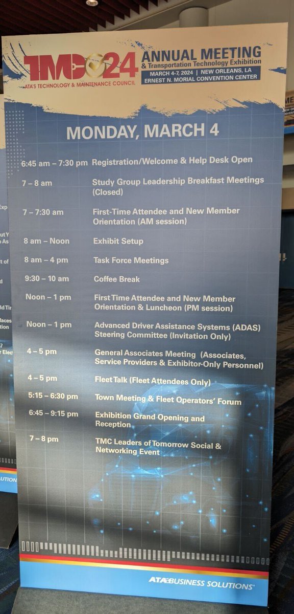 DGTechnologies's tweet image. Today schedule at #TMCAnnual24. Looking forward to a great week!

#TMC #tmc2024 #trucking #cybersecurity #trucktools #trucks #scantools #CyberGuard #software #tools #diagnostics