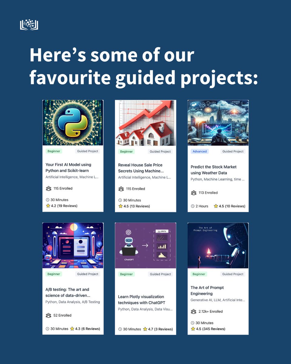 CognitiveClass's tweet photo. Endless videos and courses are great, but they often leave you stuck in "learning mode.
⚡️The ultimate hack? Guided projects in the Skills Network environment.
Explore them all for free here: https://t.co/ndCHyehuOm
#GuidedProject #TechCareer #Programming https://t.co/sC9BSFbJ93
