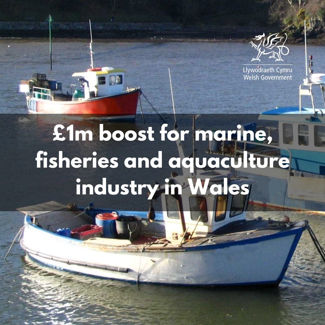 ICYMI, last week we announced we’re making £1 million available to boost the marine, fisheries and aquaculture industry in Wales. Interested? More information below. 👇 Apply before 10 May. ow.ly/c42J50QKKEX..