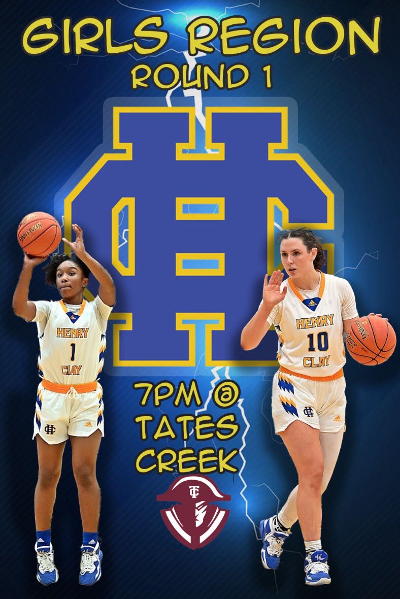 11th Region Basketball Tournament. 
Round 1. 
Road to Rupp. 
Let’s do this 😈 #WeAreHC 🤘🏽

⌚️ - 7:00
📍 - Tates Creek High School
🎟️ - gofan.co/event/1438874?…