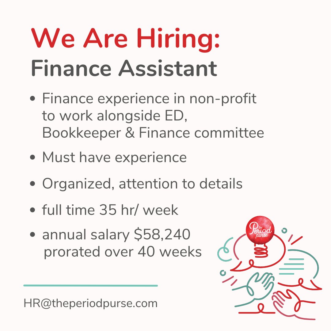 📢 TPP is Hiring! 

📌Finance Coordinator - Must have experience

📌Scope - Nationally

📍Hybrid: 1-2 days/wk in HQ: 1460 The Queensway, Etobicoke M8V1S7

📑Mar 25, 2024 - Dec 31, 2024

💲Annual $58,240

Visit: docs.google.com/document/d/1nY…

#TPP #ThePeriodPurse #CanadianCharity