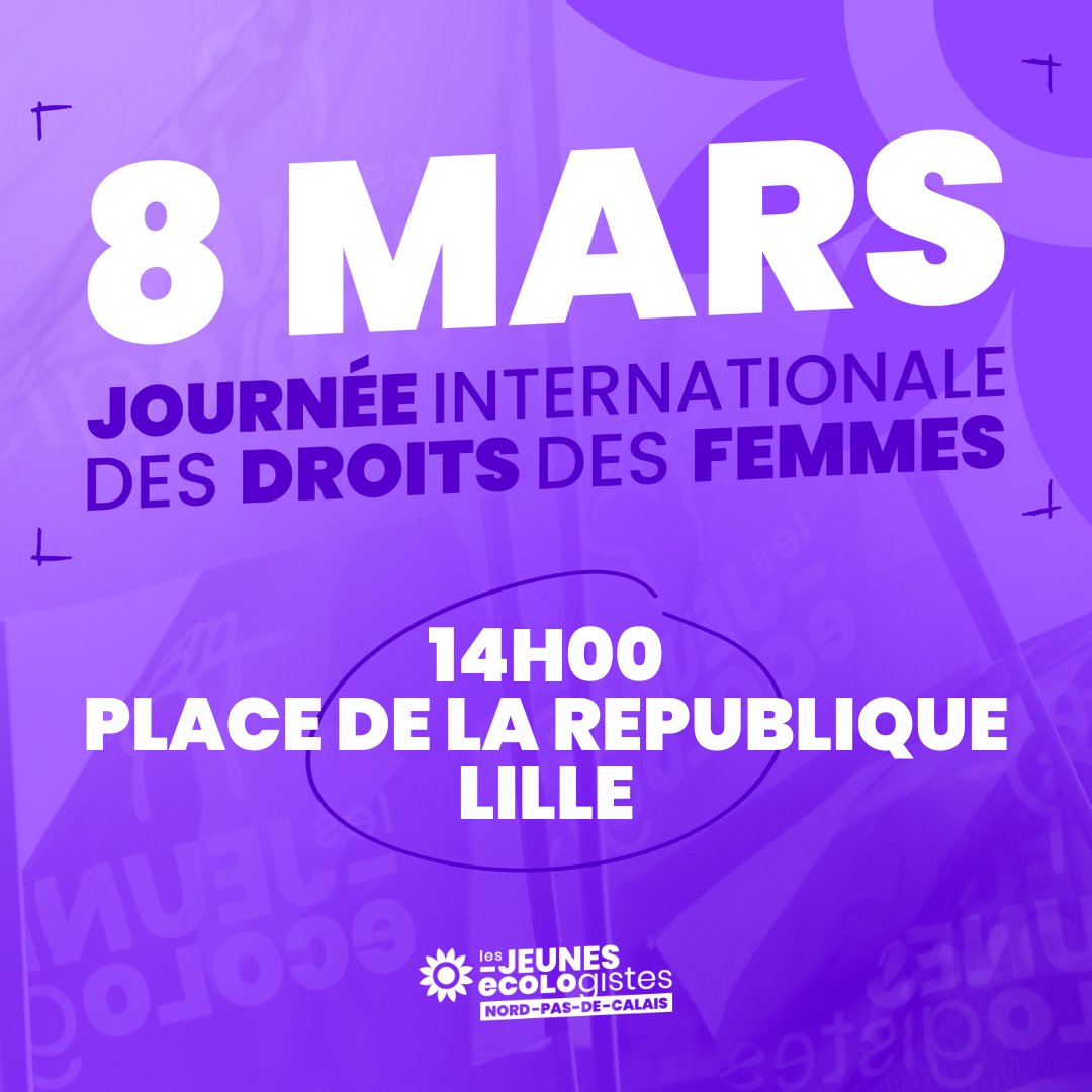 8 MARS - Journée internationale des droits des femmes

On se donne RDV ce vendredi 14h à Lille, Pl. de la République pour défendre cette journée de lutte pour les droits des femmes et des minorités de genre en France, en Europe et dans le monde ! ✊🟣

#8mars #droitdesfemmes