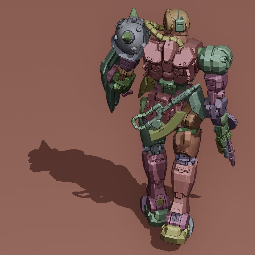 lcf_samleung's tweet photo. Zaku .stl on process and upgrade detail 
#gundam #zaku #blender #STL #3Dprinting https://t.co/W8W4iX79Nm