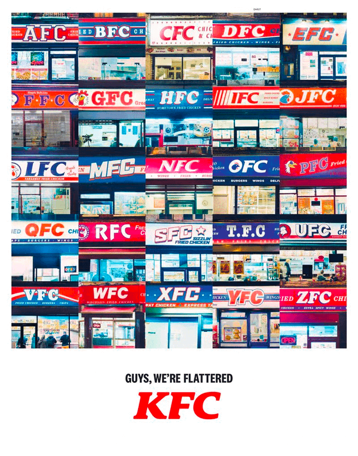 The_AdProfessor's tweet photo. 10 creative ads I've collected this week

1. KFC https://t.co/K3NxJyNYbE