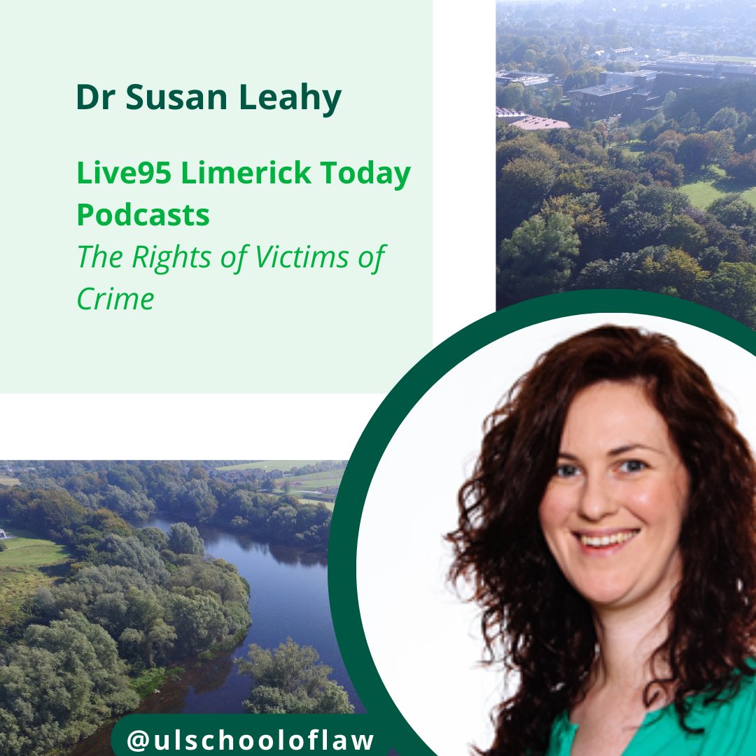 To mark the European Day for Victims of Crime on 22 February 2024, Live 95's Sandra Quinn spoke to Dr @SLeahy14, Associate Professor at UL School of Law and Director of @ccjvsul about the rights of victims of crime in Ireland. Have a listen back here: shows.acast.com/60b372fb-6c93-…?