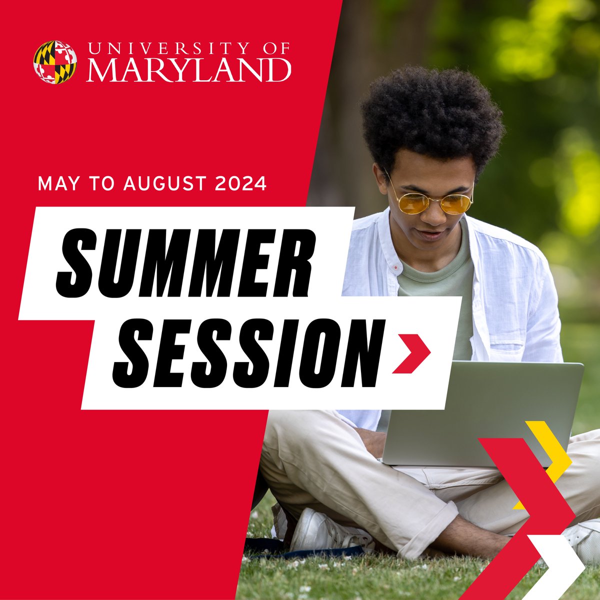 Satisfy a requirement. Stay on track for
graduation. Courses fill quickly! Register for Summer
Session today: summer.umd.edu. #KeepLearningUMD