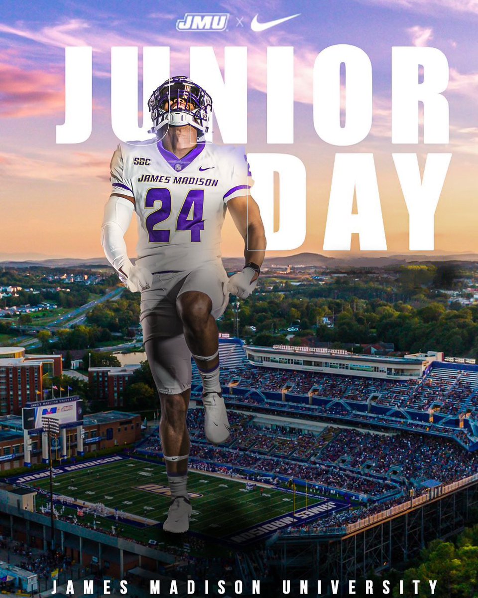 Appreciate invite & excited to attend @JMUfootball’s Junior Day on April 13th! Thank you @coachdc34 @CoachBobChesney @Coach_DKennedy @Coach_DiMike @WillCohenJMU ! #GoDukes @andrejones1185 @Coach_Canney @BWHSFootball @EliteStren23 @EPIC_FTBL @The1AndOnlyOB @WillVapreps @DMV_Hype…