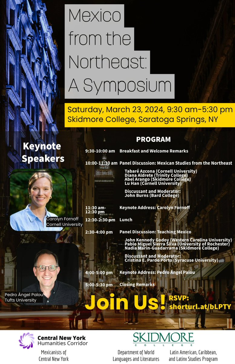 Very soon! “Mexico from the Northeast: A Symposium.” RSVP: shorturl.at/bLPTY