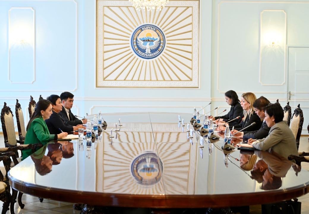 Great conversation with Ms. Kamila Talieva, Deputy of @Kenesh_kg. Inspired by Kyrgyzstan's successful leadership of the Central Asia Women Leaders Caucus in 2024. @UNDP is committed to supporting #GenderEquality & women’s empowerment in Kyrgyzstan and across Central Asia.