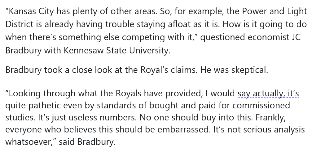 PatrickTuohey's tweet image. Thanks to @KCTV5 and @angiericono for reporting on the dubious claims of the @Chiefs and @Royals about the benefits of a downtown stadium in #KCMO
kctv5.com/2024/01/06/wil…

@ShowMe @BCP_policy  @jc_bradbury