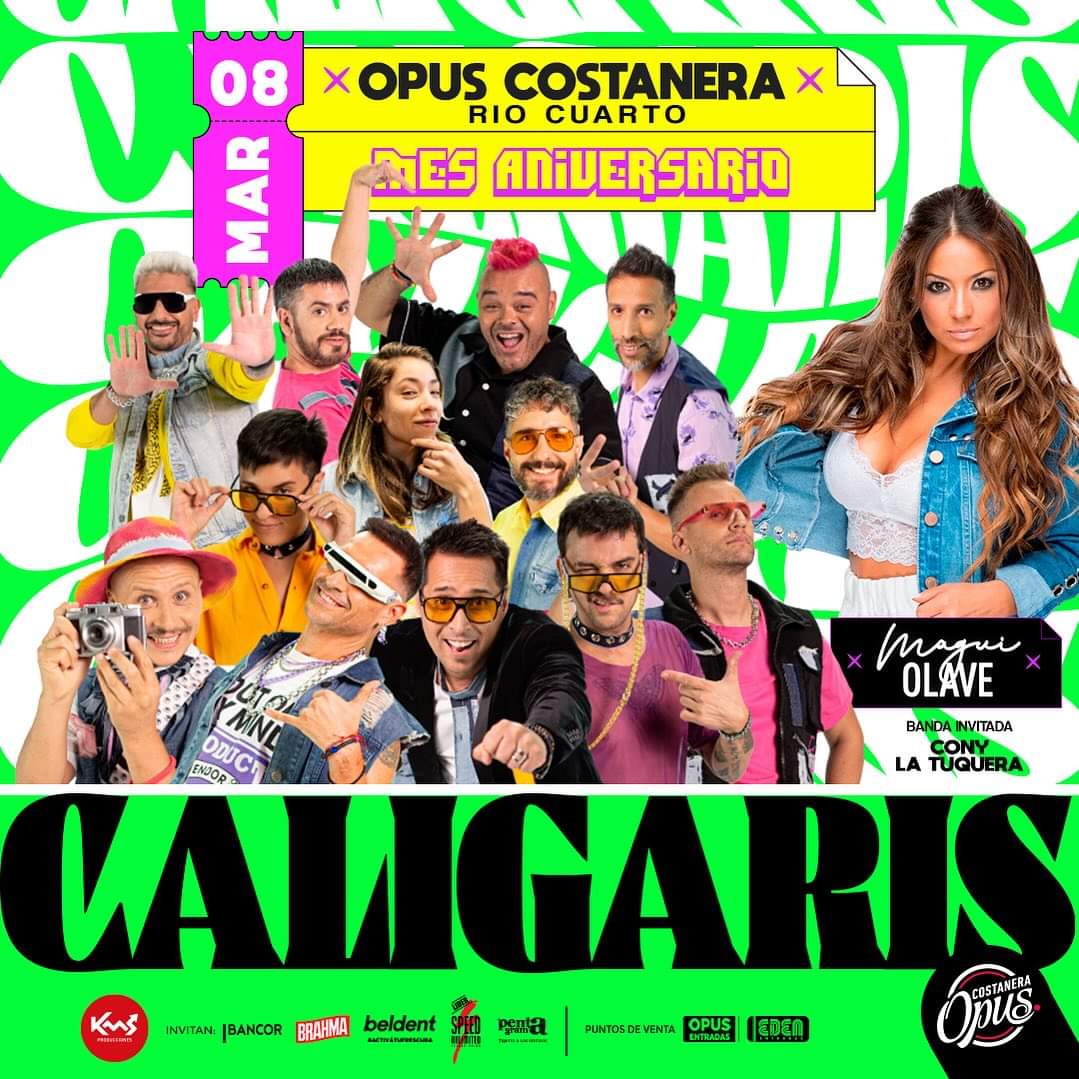 QUÉ BONITO RÍO CUARTO 🎶 🎙

Nos vemos este viernes 08 de marzo en <a href="/OpusCostanera/">Opus Costanera</a> 

Junto a <a href="/conylatuquera/">CONY LA TUQUERA</a> y <a href="/MaguiOlaveOK/">Magui Olave (Oficial)</a> 🥳

Tickets acá 👇🏽 
edenentradas.com.ar/sitio/contenid…