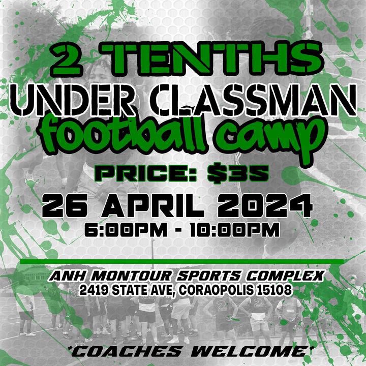2Tenths Under Class Man Camp Come Get Exposure & Evaluated Coaches will be in Attendance Click Link ➡️ eventbrite.com/e/2tenths-unde…