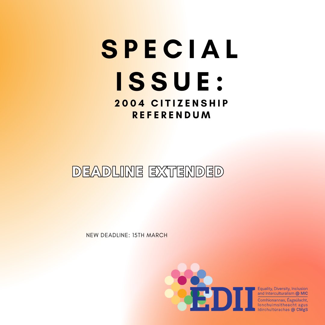 We are happy to announce that we have extended our deadline for the special issue. The new deadline is now March 15th at 5pm. We are so looking forward to receiving the submissions and thank you to all that have already submitted. #specialissue #2004referendum #unapologetic