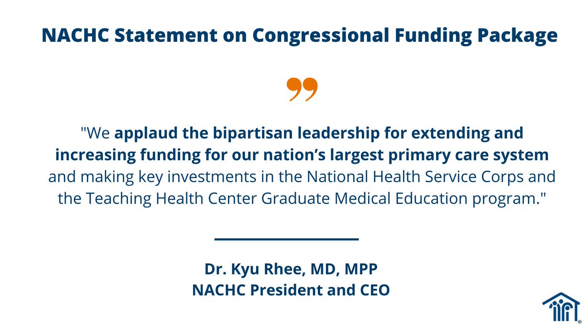 A bipartisan bill that extends and increases funding for Community Health Centers has been introduced in Congress. NACHC applauds bipartisan leadership for advancing this bill. View full statement: nachc.org/nachc-statemen…
