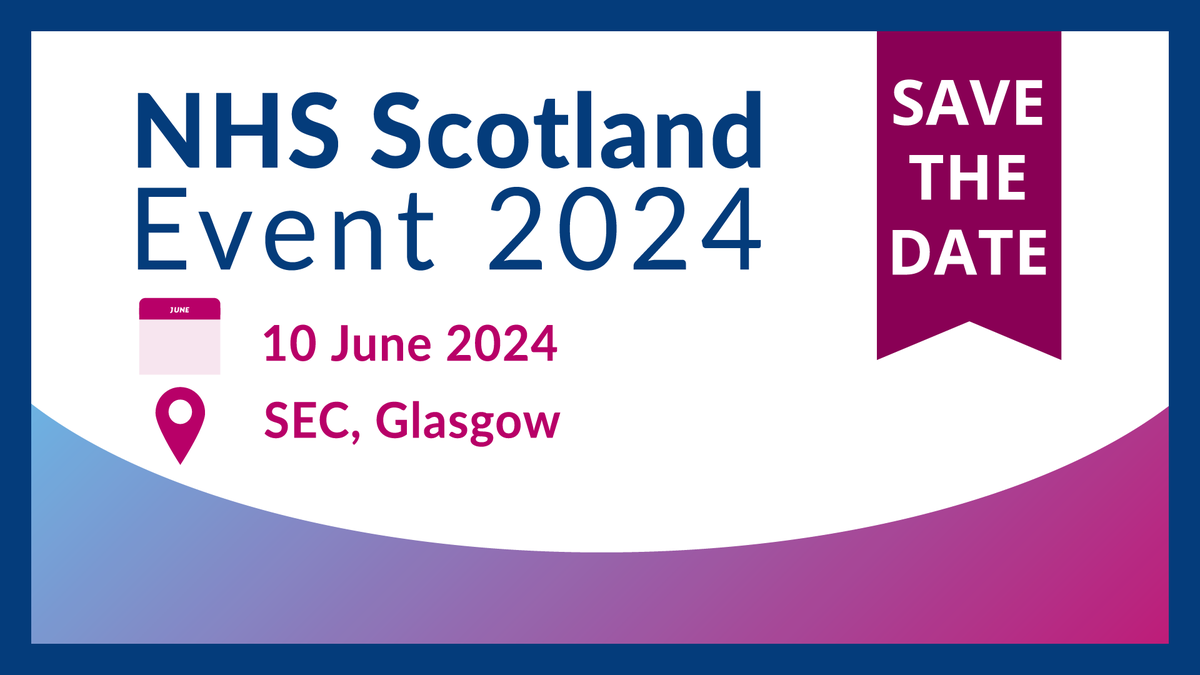 Dates have been announced for the annual NHS Scotland Event for 2024! Put a hold in your diary for Monday 10 June. The Event will take place at the SEC in Glasgow. For more information and to register your interest visit nhsscotlandevents.com #NHSScot24