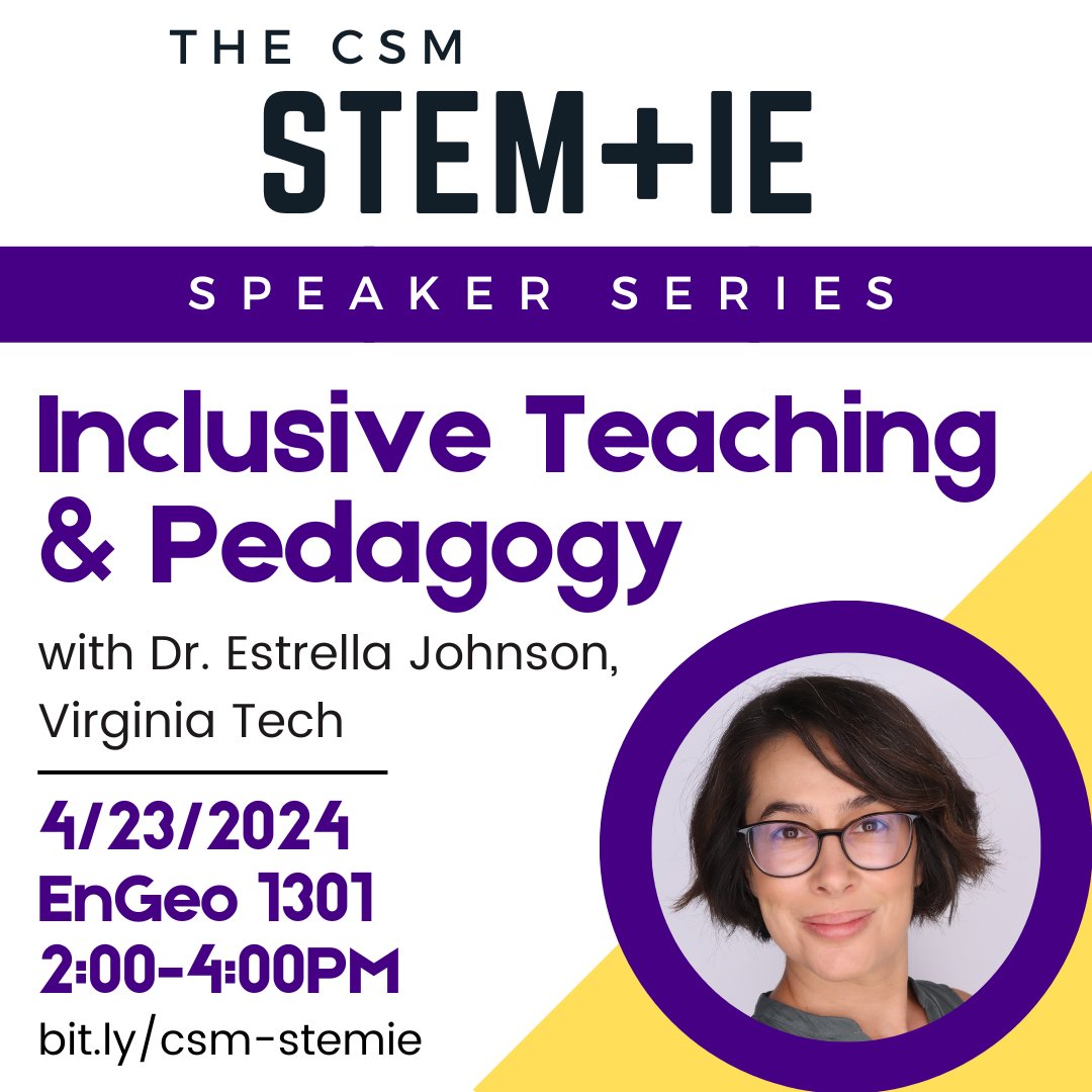 In the fall of 2020, Dr. Johnson and colleagues distributed a survey to STEM faculty at VA Tech. In this talk, Dr. Johnson will summarize the findings of this study. bit.ly/csm-stemie