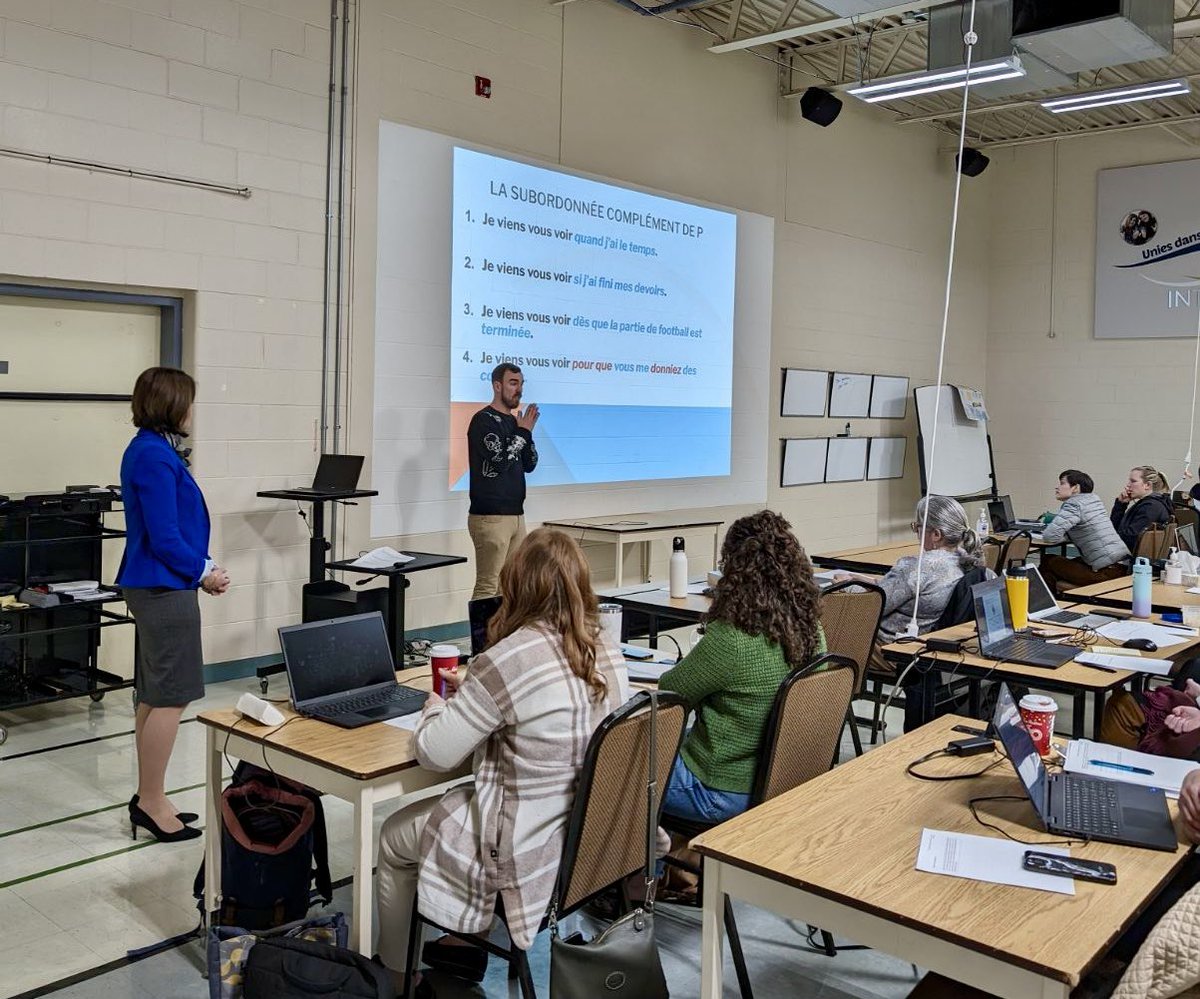 Une journée incroyable avec <a href="/joelthibeault/">Joel Thibeault L.</a> et <a href="/CscProvidence/">Csc Providence</a> pour parler du développement de la langue et la morphosyntaxe. Une formation enrichissante pour soutenir nos élèves dans leur apprentissage de la langue française <a href="/sylvainleclair/">Sylvain Leclair</a> <a href="/JPGagnier/">J</a>