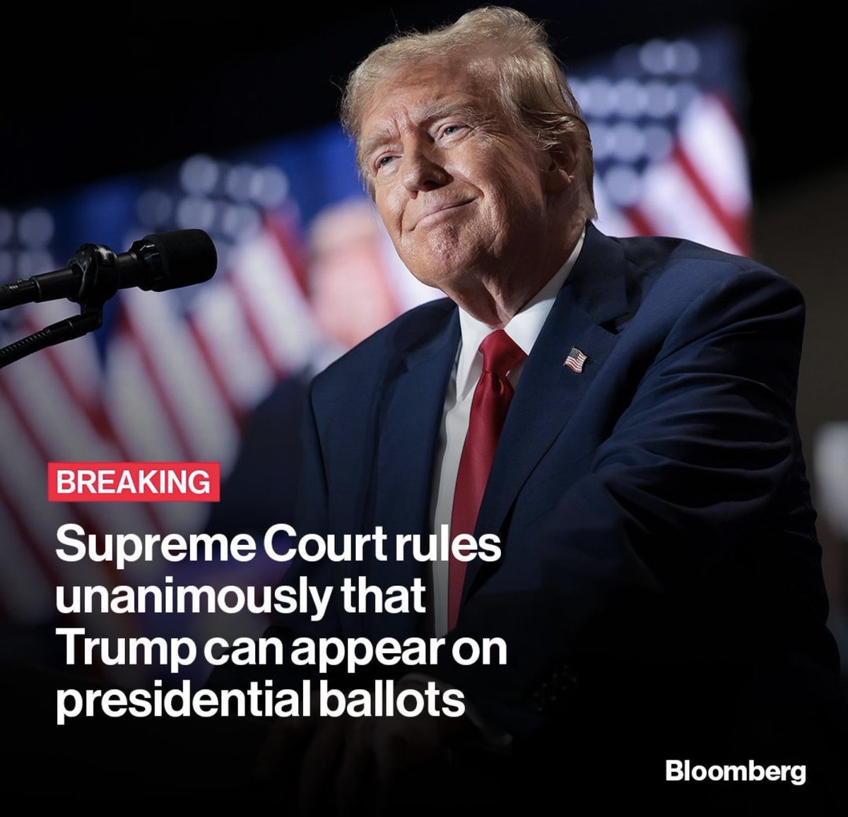BREAKING: Supreme Court rules President Trump can appear on all state ballots for the 2024 election It was a unanimous decision 9-0