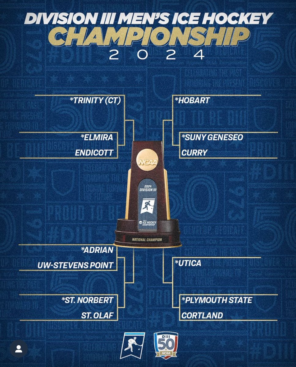 M🏒 | @tcbantamshockey earns a 1st round bye in the NCAA Division III Men’s Hockey Championship Tournament, and will face the winner of Elmira/Endicott in the Quarterfinals #RollBants🐓