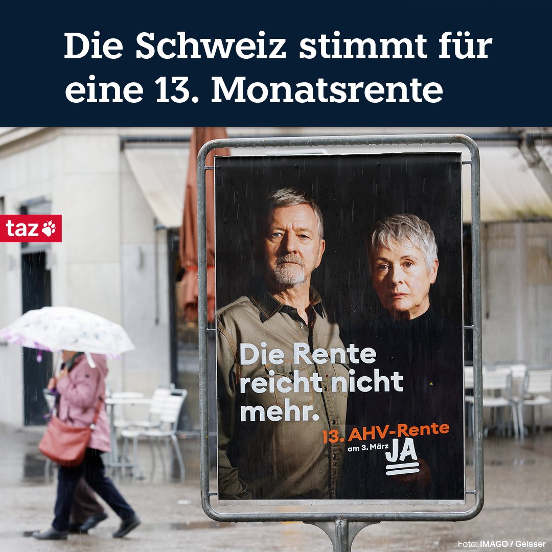 🎉 Erstmals setzt sich eine linke wirtschaftspolitische Initiative durch. Ein möglicher Grund: Auch die Eidgenossenschaft blieb von Inflation nicht verschont. 👉taz.de/!5995784/