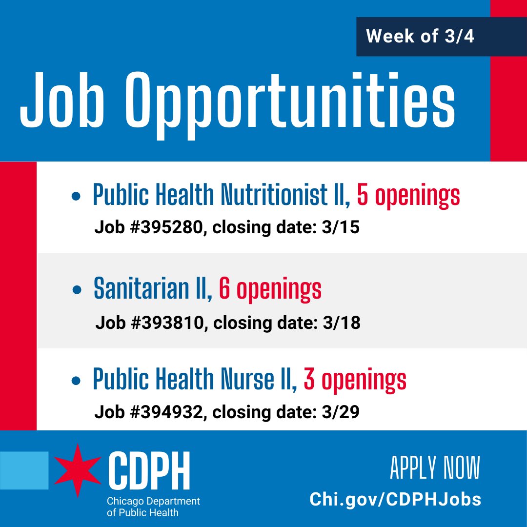 CDPH | Chicago Department of Public Health on X: &ldquo;Looking for a 