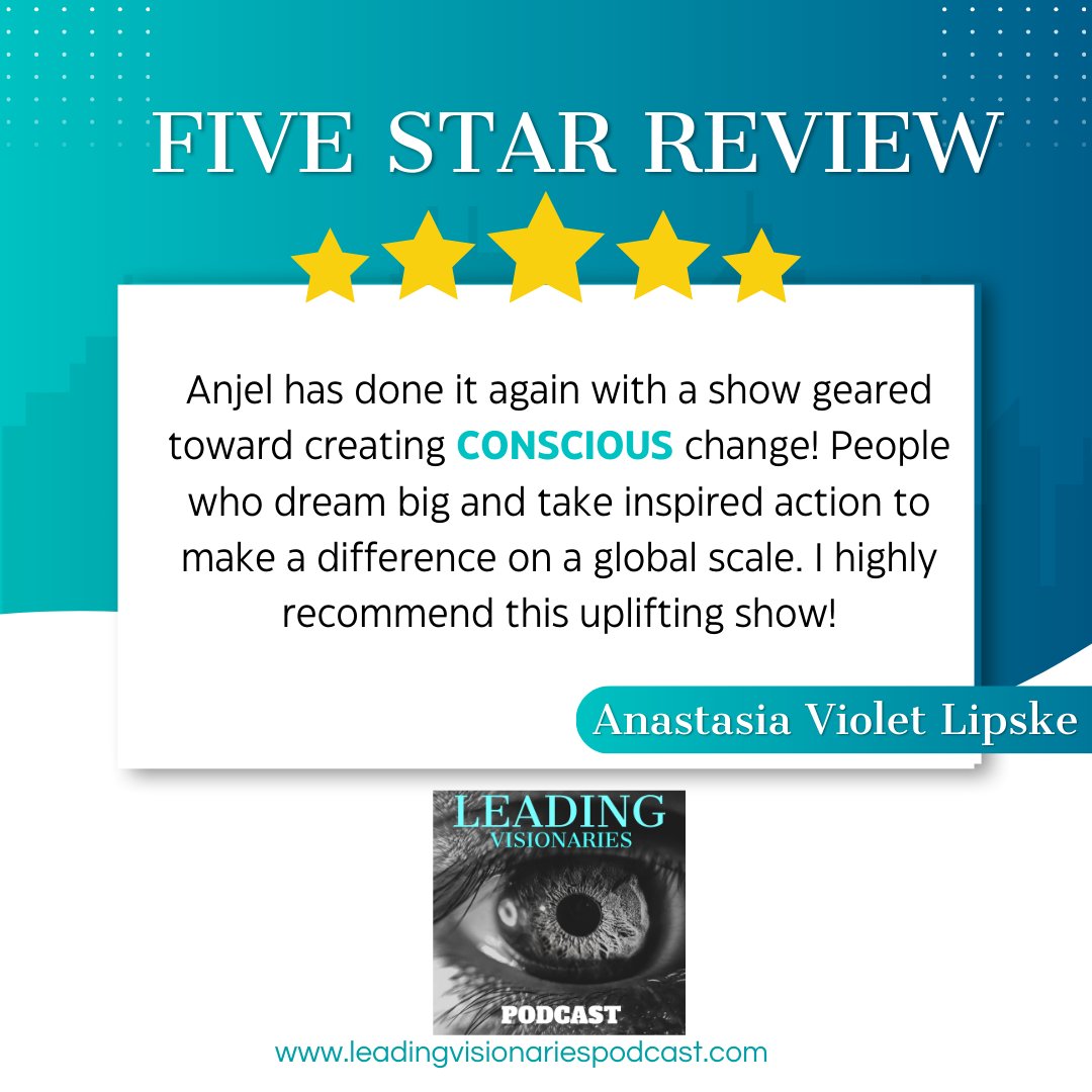 ✨ Thank you so much for your kind review of our podcast. Our goal is to inspire and motivate our listeners to pursue their dreams and take inspired action. Keep dreaming big and taking inspired action! leadingvisionariespodcast.com

#LeadingVisionariesPodcast #EmpoweringMessages