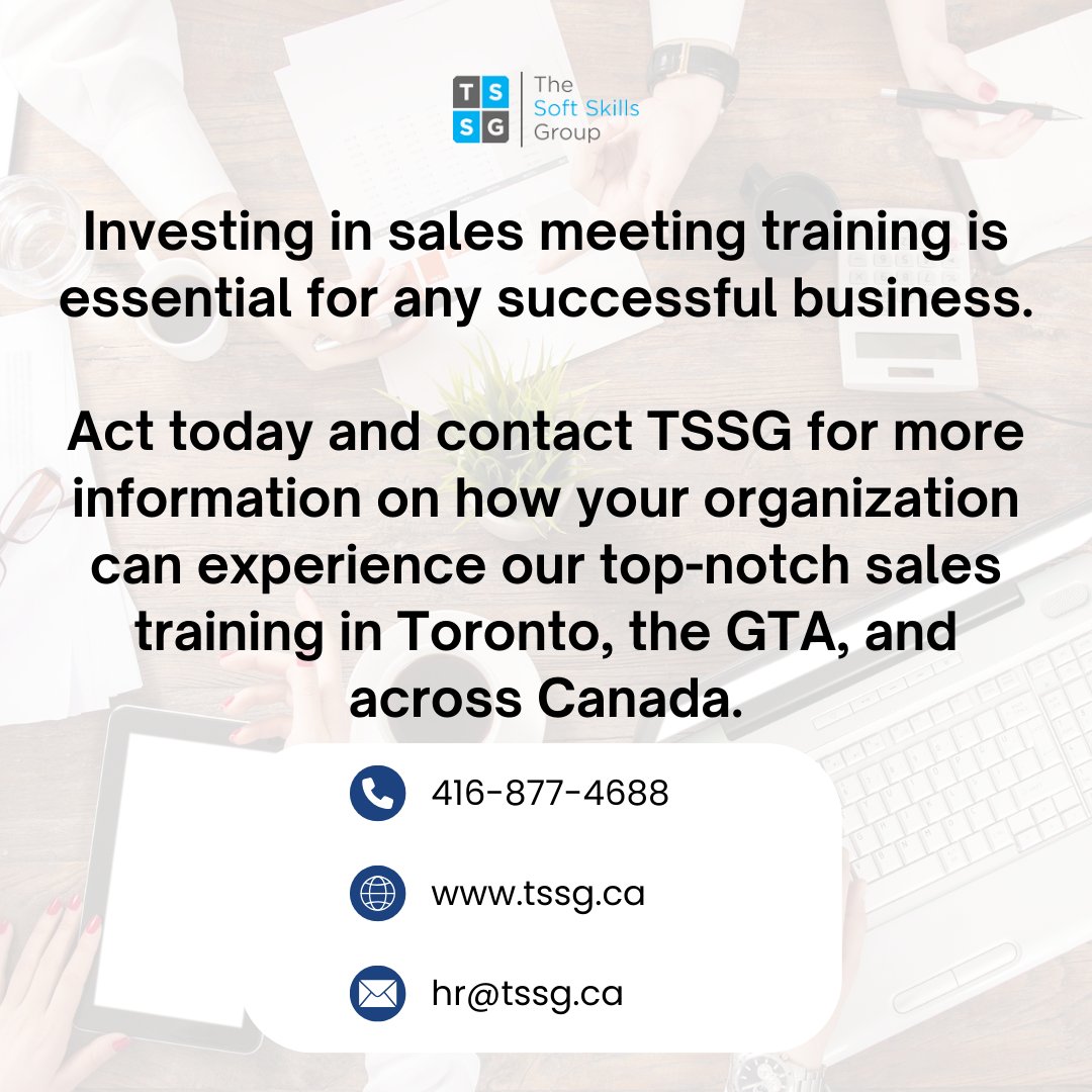 In this post, we discuss three tips and strategies for running effective sales meetings. 

If you are looking to invest in sales meeting training for your business, act today and contact The Soft Skills Group! 

tssg.ca

#SalesTraining #CommunicationStrategy