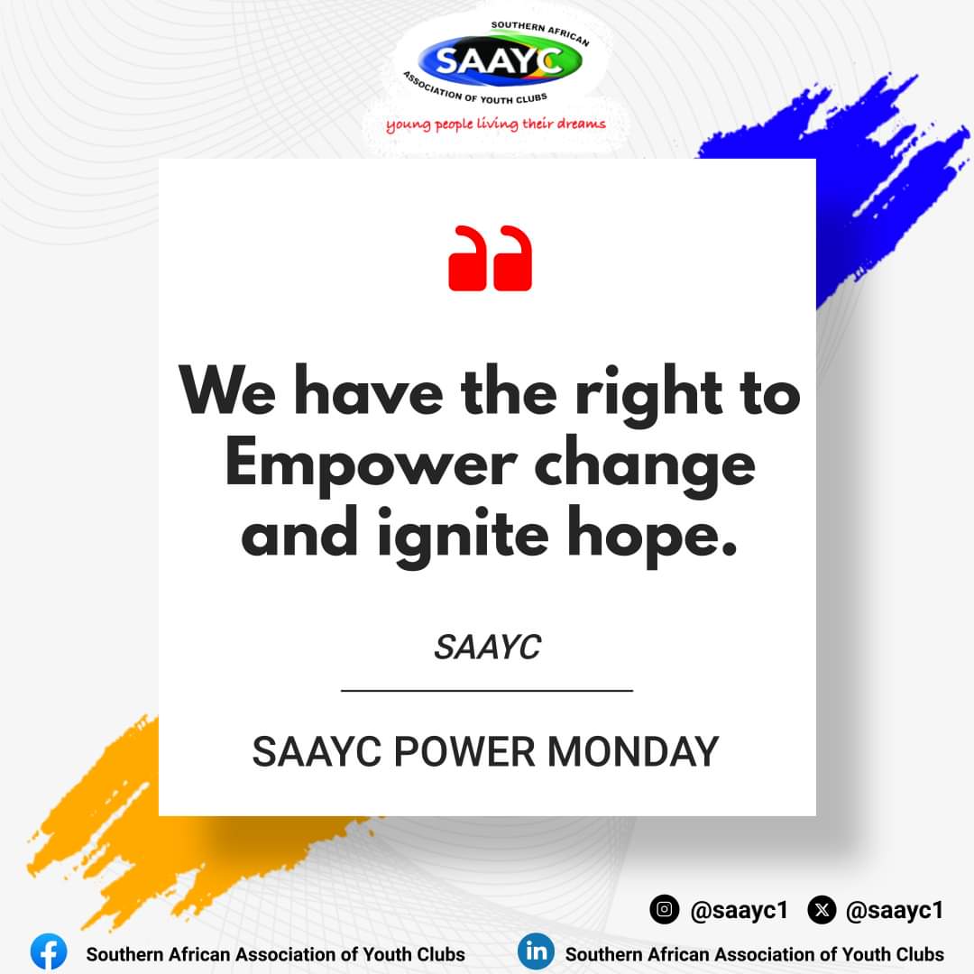 [POWER MONDAY] Human rights are not a privilege to be earned, but a birthright to be upheld. Let Monday be a reminder that every voice, every action, every step forward is a beacon of hope for equality and justice #SAAYC #Mondaymotivation #HumanrightsMonth #HumanRights