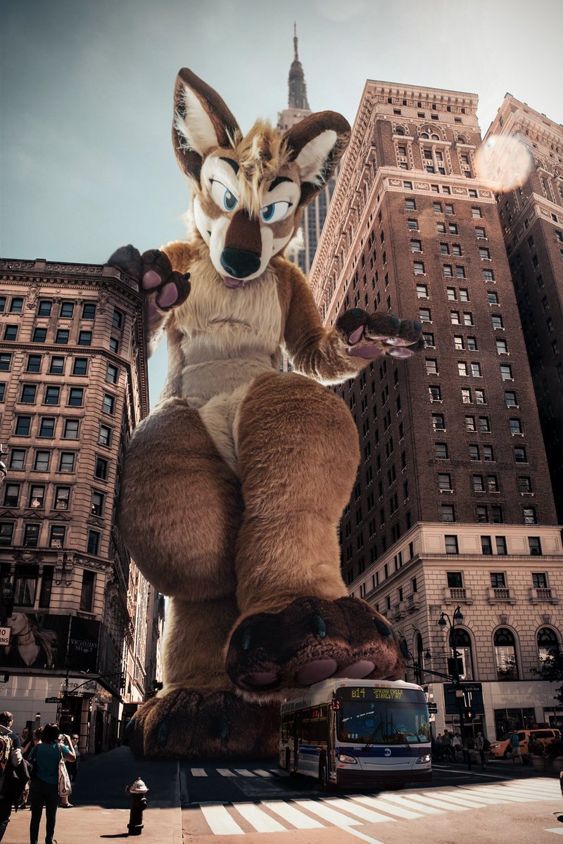 Look out New York, there's a giant jackal debuting on Broadway! 🐾 Killer photo edit by @deltaspireroo! 📸 @ovenotter