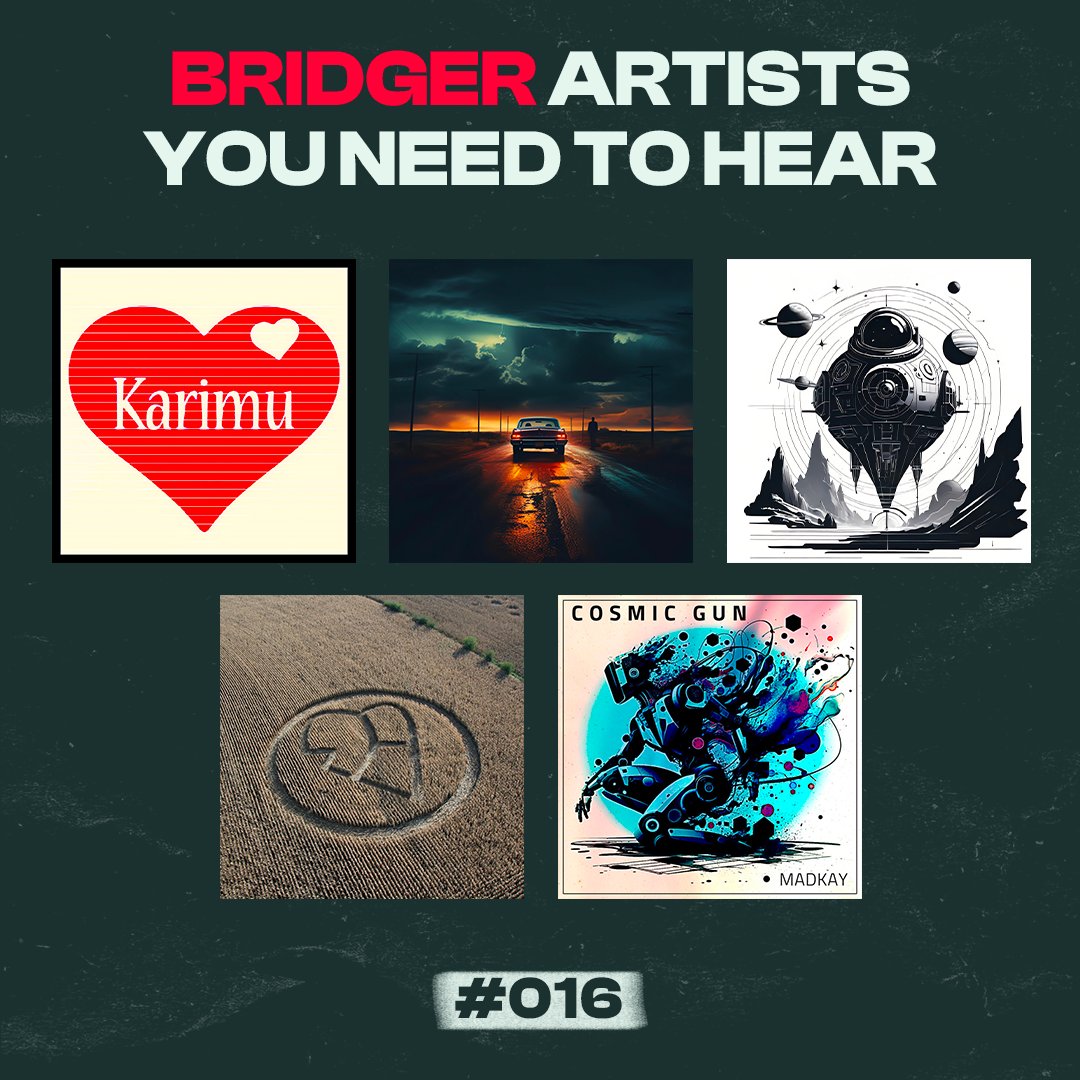 Here's our monthly recommendation of the #Bridger artists you need to hear: flindstream - Karimu Axel Cassart - Bande annonce Manandi - Mother Ship Ely muff - Guide to Hip Madkay - Explosion Flow Listen to all these tracks on your favorite streaming platforms.