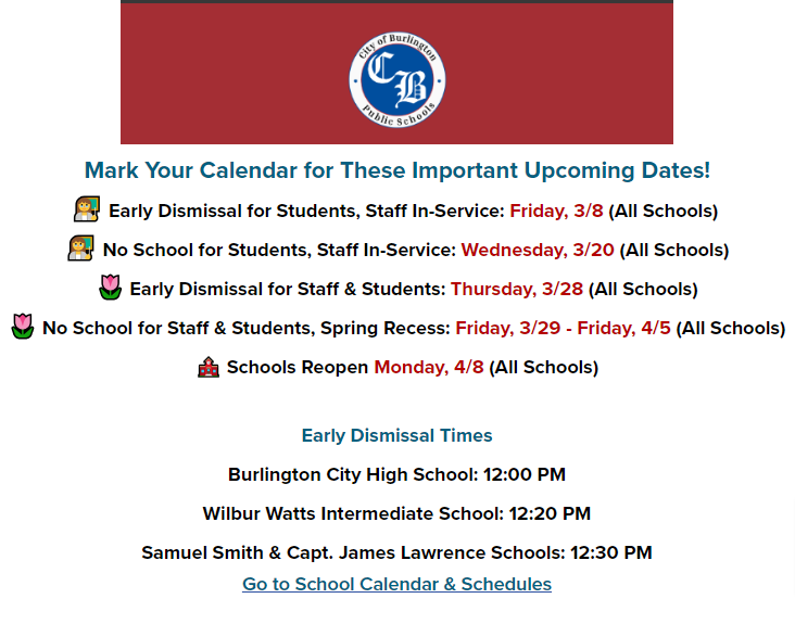 city-of-burlington-public-school-district-on-x-mark-your-calendar-all-schools-have-an-early-dismissal-this-friday-3-8-go-to-school-schedules-and-calendar-https-t-co-xm8wy7vgzt-https-t-co-vyttdoqdiy-x