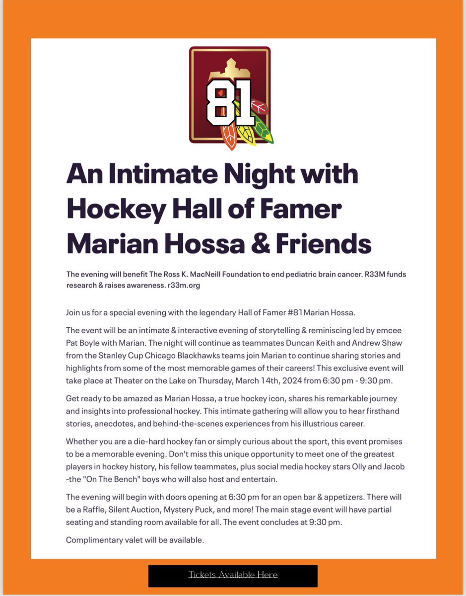 A special night with Hoss, Duncs and Shawzy for a great cause you won’t want to miss. 🏆🏆🏆 #R33M eventbrite.ca/e/an-intimate-…