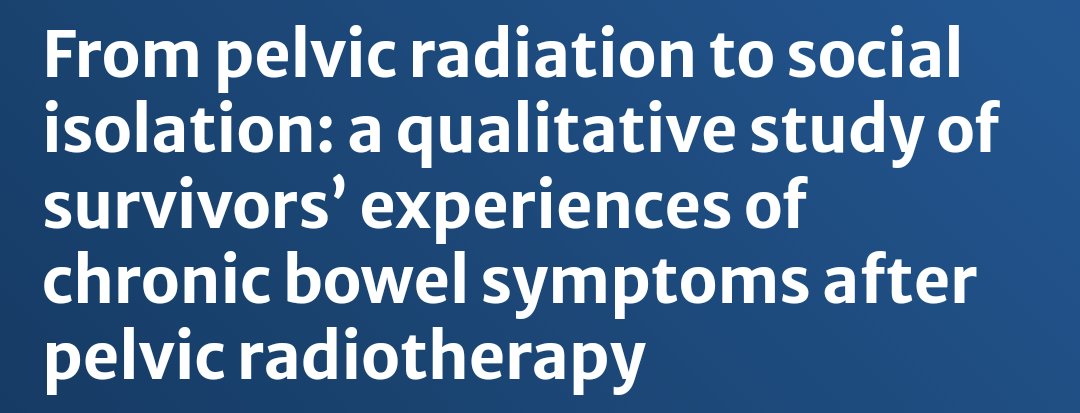 The latest #colospirit paper - a #qualitative study of chronic #bowel symptoms in #cancersurvivors following pelvic #radiotherapy - has been published in @jcansurv📣 Full text⬇️ link.springer.com/article/10.100… #colospeed #cancerresearch #survivorship #lateeffects #radiationproctopathy