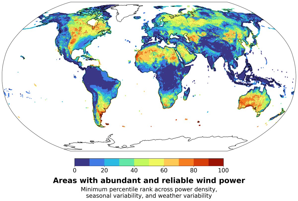 Ever heard about wind droughts – prolonged period of low wind power generation? 

In a new paper, we identify global patterns of wind droughts, their frequency, and places that instead have highly reliable winds.

🧵👇

nature.com/articles/s4324…