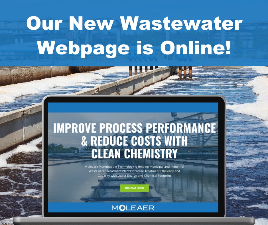 moleaer's tweet image. Did you know Moleaer&apos;s #nanobubbletechnology helps #wastewatertreatment plants increase treatment efficiency and capacity while using less #energy and chemicals?

Check out our brand new #wastewater industry page to learn more: moleaer.com/industries/was…

#moleaer #waterquality