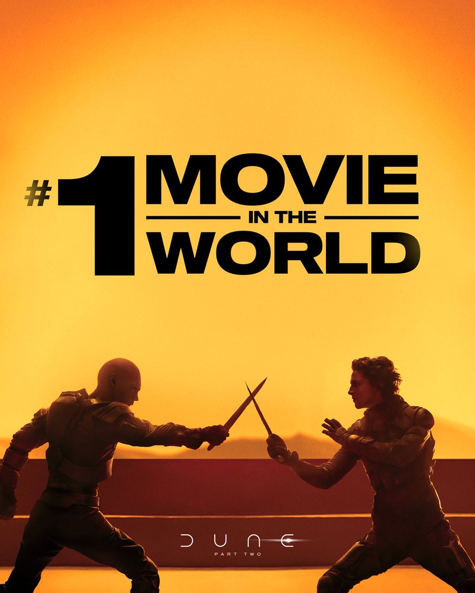 Thank you to audiences everywhere for making #DuneMovie the #1 movie in the world. 

Experience the cinematic event of the year - now playing only in theaters. fandan.co/Dune