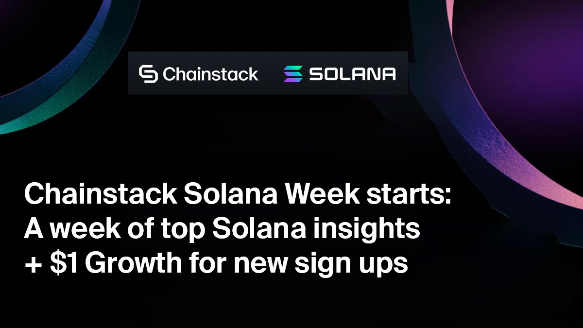 💙Build on Solana with Chainstack Solana Week🛠️ Join us in exploration for  #ChainstackSolanaWeek with priceless insights, detailed guides, and  recipes. Use the 